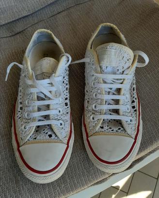 converse all star bianche in pizzo