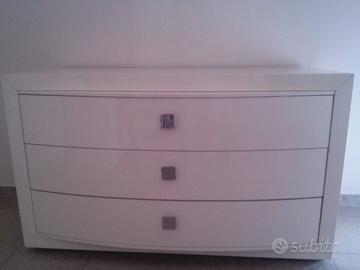 camera da letto in laccato bianco lucido 