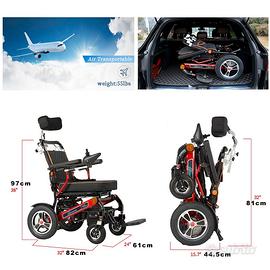 sedia a rotelle elettrica, carrozzina pieghevole