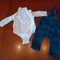 Completo Fagottino salopette + camicia 3/6mesi