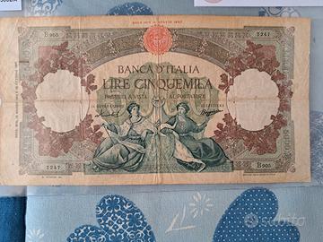 BANCONOTA  5.000 LIRE CAPRANESI RARA.