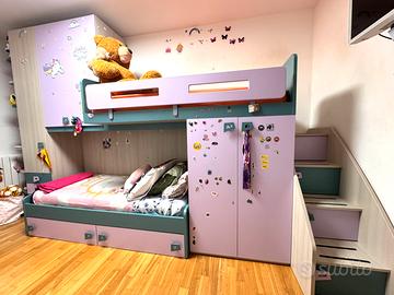 Cameretta bambina con letto a castello