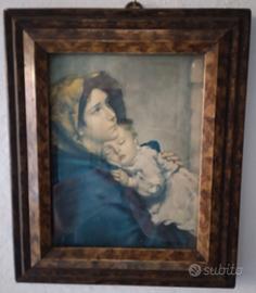 Stampa vintage madonna con bambino cornice radica