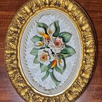 Porcellana ovale di Capodimonte Decorata Con Fiori