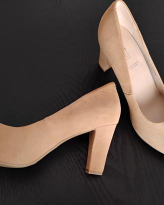 Décolleté n40 camoscio rosa cipria  5th Avenue 