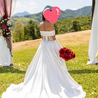 Abito da sposa in mikado bianco ottico 36/38