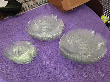 Servizio piatti pesce in vetro 27 pz (9x3 misure)