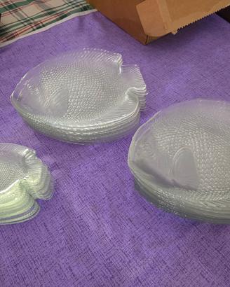 Servizio piatti pesce in vetro 27 pz (9x3 misure)