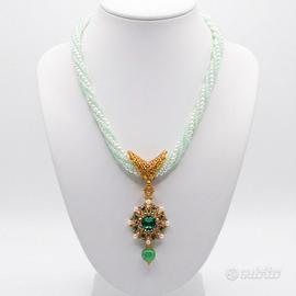 Collana Vintage Pietre Naturali perle handmade