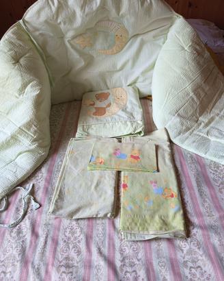 Paracolpi lettino+completo letto 