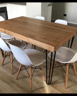 Tavolo rovere allungabile 240 cm + 8 sedie