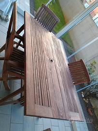 SET DA GIARDINO OUTDOOR IN LEGNO TEAK BORNEO.