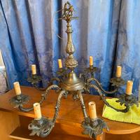 Lampadario vintage ferro batturo 8 luci