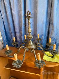 Lampadario vintage ferro batturo 8 luci