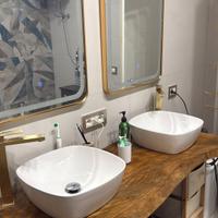 piano lavabo in legno massello 