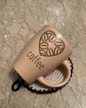 Tazza Mug ceramica e Presina lav. mano, Nuove !