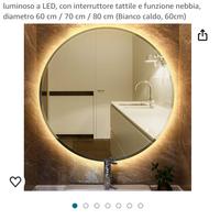 Specchio bagno NUOVO rotondo 60cm touch led