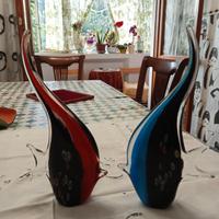 due sculture in vetro murano per la coppia 
