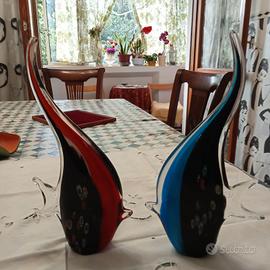 due sculture in vetro murano per la coppia 