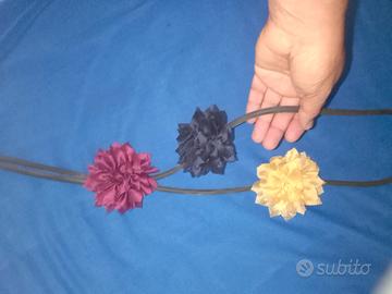 collana tre fiori lunga 70cm