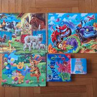 3 puzzles cartonati + 2 libri