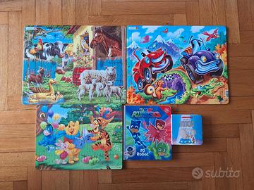 3 puzzles cartonati + 2 libri