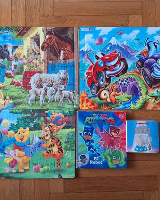 3 puzzles cartonati + 2 libri