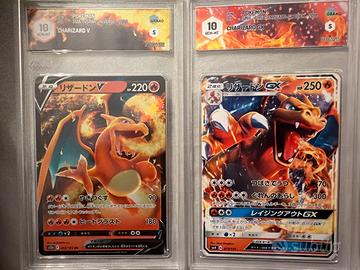 Pokémon GRAAD10 Doppio Charizard GX e V/Rayquaza V