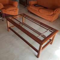 tavolino vetro e legno