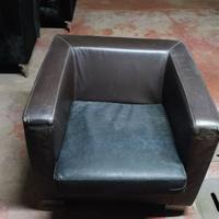 Poltrona Design a Cubo in Pelle
