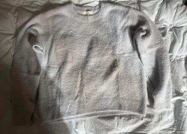 maglione bianco morbido pelo sintetico