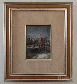 Quadro Un villaggio in inverno