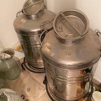 Fusto Olio 50L in Acciaio + Supporto con Rotelle