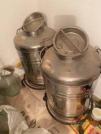 Fusto Olio 50L in Acciaio + Supporto con Rotelle