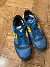 Saucony Jazz Original azzurre e gialle taglia 45