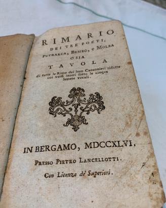 LIBRO ANTICO DEL 1746