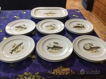 Servizio piatti da pesce in fine ceramica Bavaria