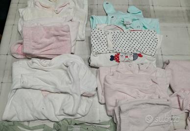 n 12 tutine bimbo/bimba 0/12 mesi. 16 pezzi totali