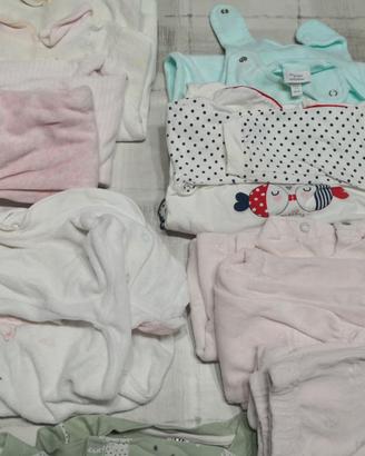 n 12 tutine bimbo/bimba 0/12 mesi. 16 pezzi totali