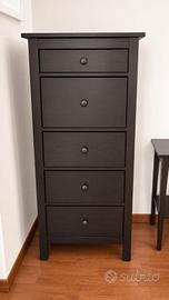 Settimino IKEA HEMNES nero-marrone 5 cassetti
