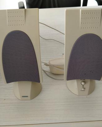 Coppia casse amplificate 100 W attacco mini Jack