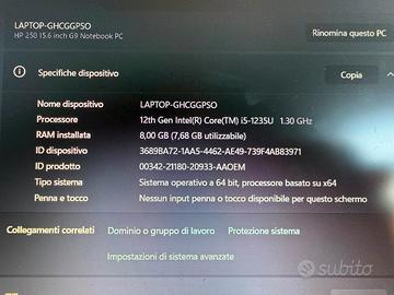 HP Notebook-Intel UHD Graphics usato pochissimo
