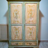 Mobile cappottiera in legno dipinto a mano