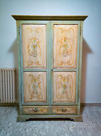 Mobile cappottiera in legno dipinto a mano