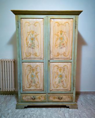 Mobile cappottiera in legno dipinto a mano