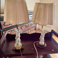 CAPODIMONTEesclusivaCOPPIAlampadeANGELOoroZECCHINO