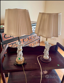 CAPODIMONTEesclusivaCOPPIAlampadeANGELOoroZECCHINO