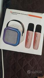 Cassa speaker con 2 microfoni karaoke