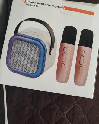 Cassa speaker con 2 microfoni karaoke
