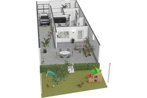 Quadrivano trilivelli con giardino